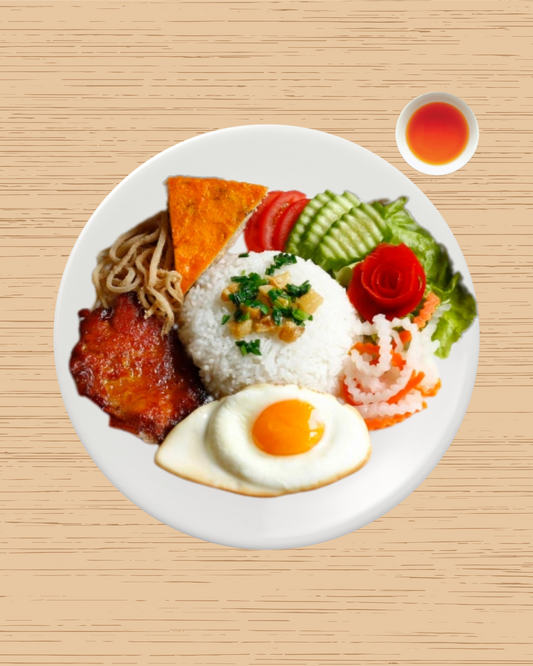 Special Grilled Pork (Chop Or Rib) Over Rice  - Com Tam Dac Biet - 2 servings