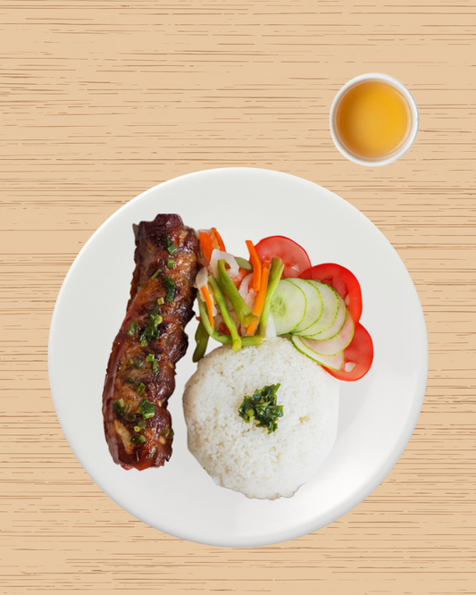 Grilled Pork Rib Over Rice - Com Tam Suon Cay Nuong - 1 serving